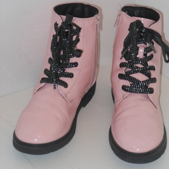 SO PINK PATENT LEATHER ANKLE BOOTS SIZE 4 MEDIUM - Picture 9 of 9